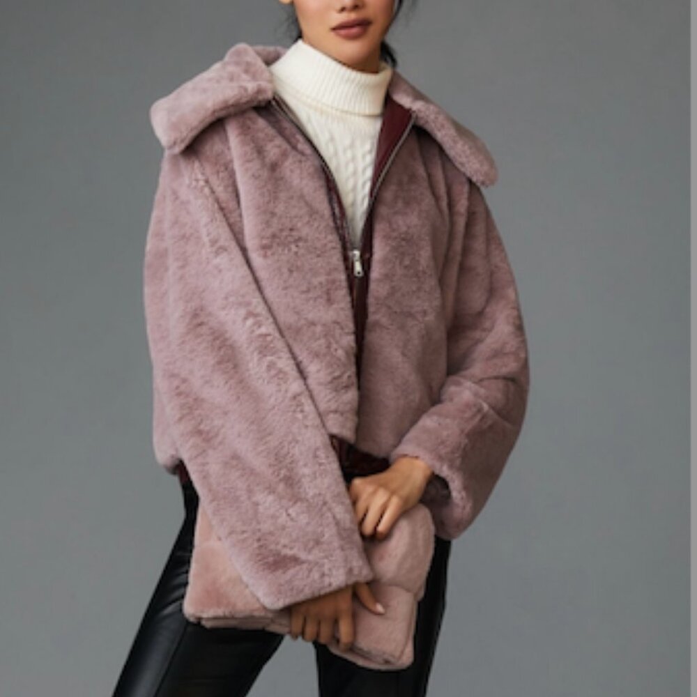 ANTHROPOLOGIE -Maeve Faux Fur Jacket - Picture 1 of 8